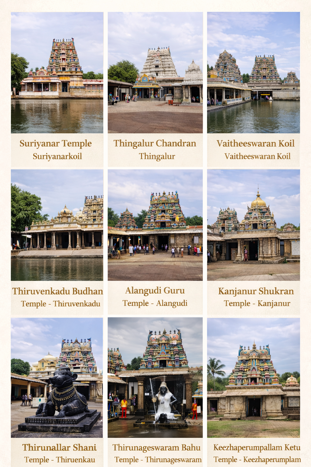 Sacred Navagraha Temples of Tamil Nadu Collage